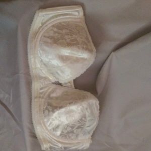 White Satin Strapless Bra